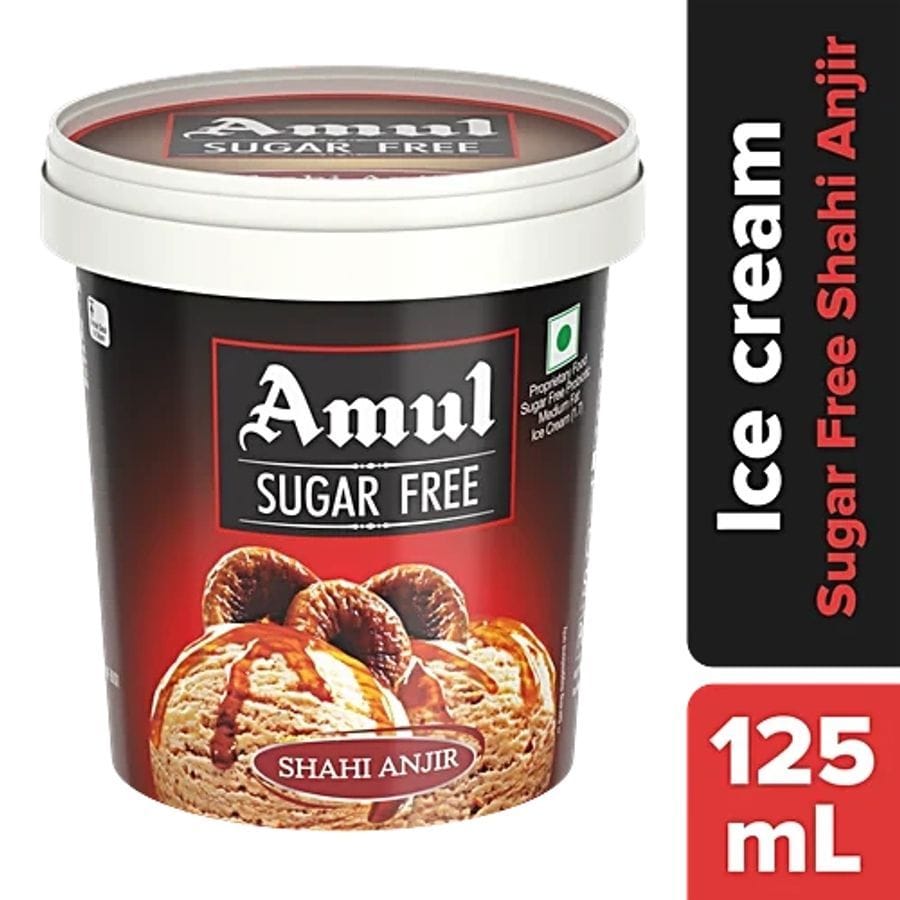 Amul Sugar Free Ice Cream - Shahi Anjeer, With Chocolate Sauce, 125 ml - 125 mL - 125 mL - One unit