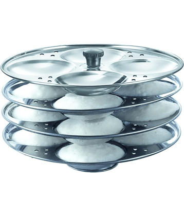 Blooms Event 4 Plate Idli Stand Non Stick Stainless Steel Idli Mould