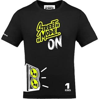 FastB Men Printed Round Neck Black T-Shirt