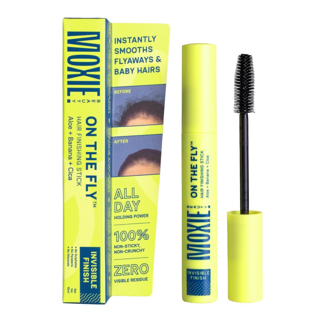 Moxie Beauty On The Fly Hair Finishing Stick for Women & Men | Anti Frizz Baby Hair Fixer & Flyaway Wand | For Sleek Buns, Ponytails & Slick Styles | Non-Sticky, Non-Greasy Gel Formula | 10ml Moxie Beauty On The Fly Hair Finishing Stick for Women & Men |