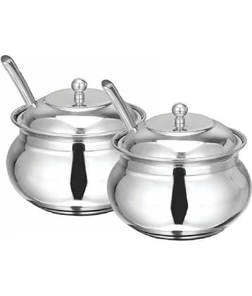 erum GHEE POT Steel Oil Container/Dispenser Set of 2 200 mL