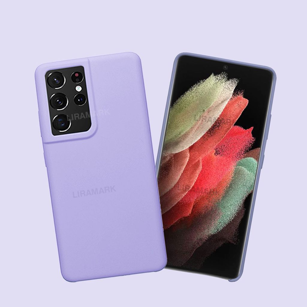 LIRAMARK Liquid Silicone Soft Back Cover Case for Samsung Galaxy S21 Ultra