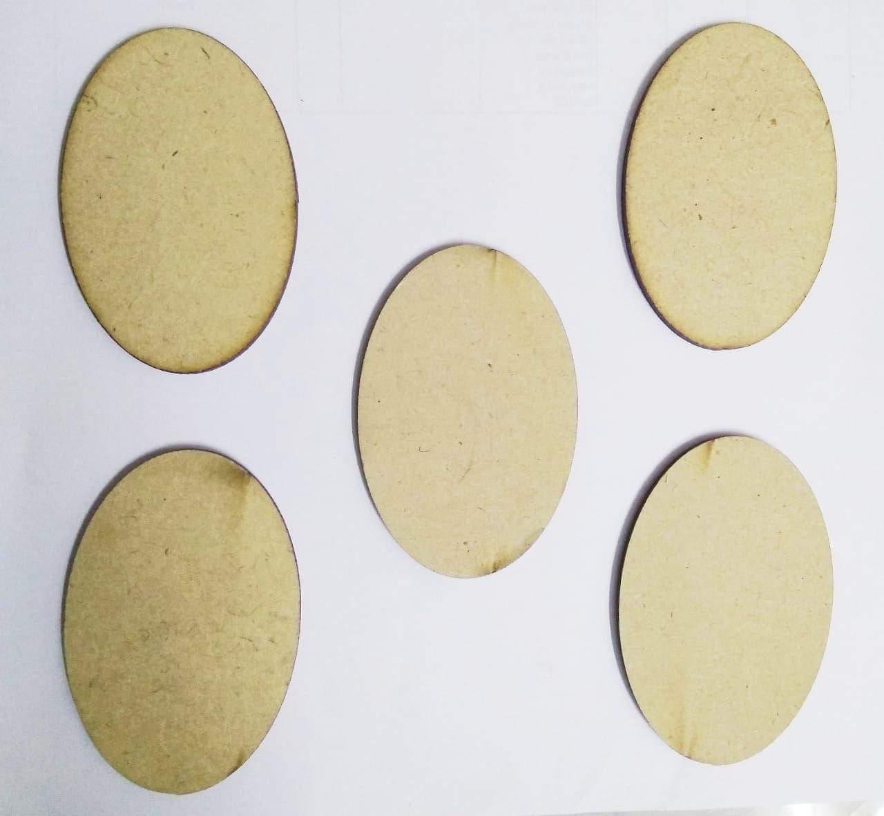 MDF Oval Magnet / Pendant / Tag Base - 5 pcs (Without Hole)