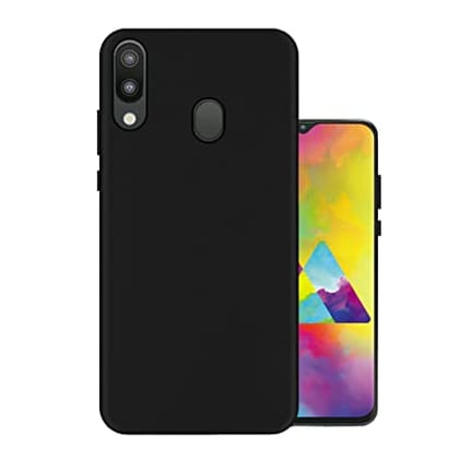 Samsung M20 Back Cover (Silicone + Cloth)-Blue