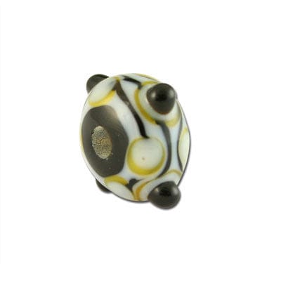 Beadwaala Handmade Fancy Lampwork Glass Beads For Jewelry Making. (Roundel) SFL-374-Per Packet 25 Pcs / 10X18 MM