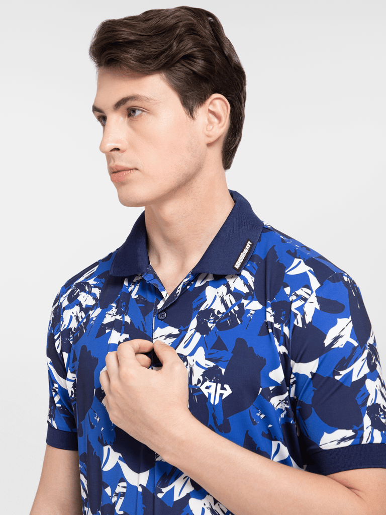 AH Ultra - Blue Tropical Maze Polo