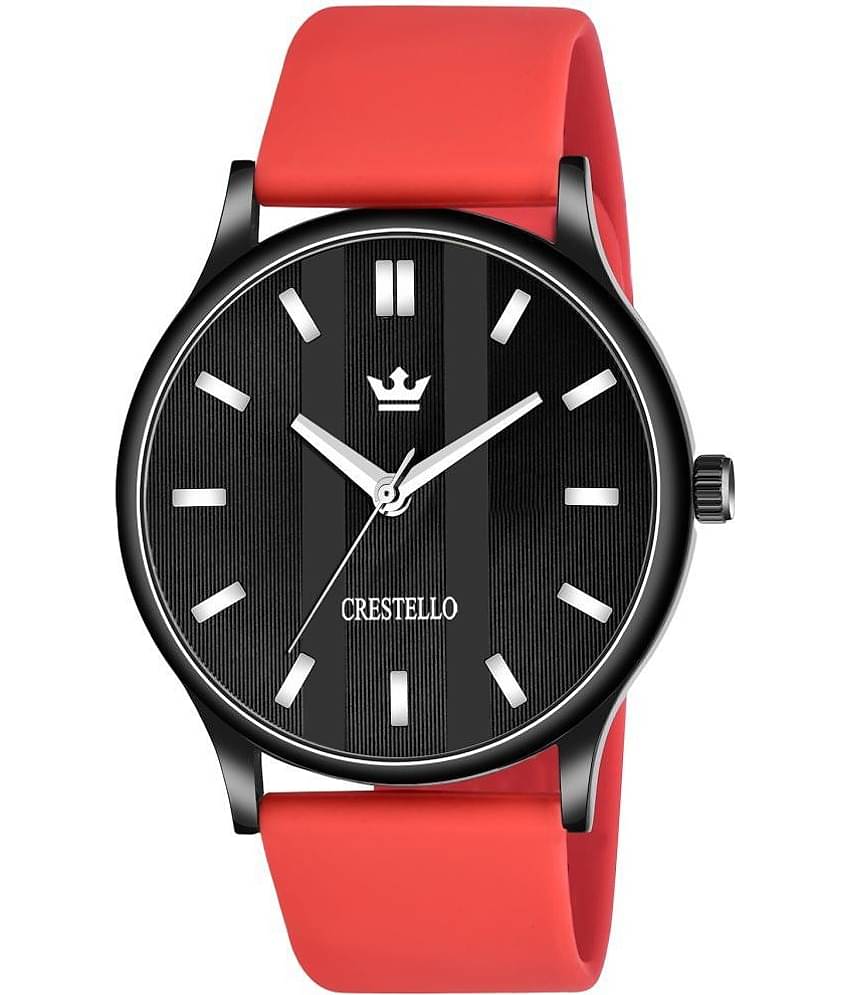 Crestello - Red Silicon Analog Men's Watch