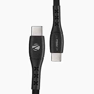 Zebronics ZEB-TT20V Type C to Type C Cable with 20W PD Protocol Support Fast Charging Smartphone use Durable 1 Meter and Data Transfer Feature(Black).