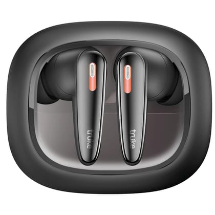 truke New Launch Crystal Bass True Wireless in Ear Earbuds with 13mm Drivers, 70H Playtime Fast Charge, Made in India, HiFi Sound TWS, 40ms Low Latency, 4Mics ENC, BT 5.4 (Matte Black)