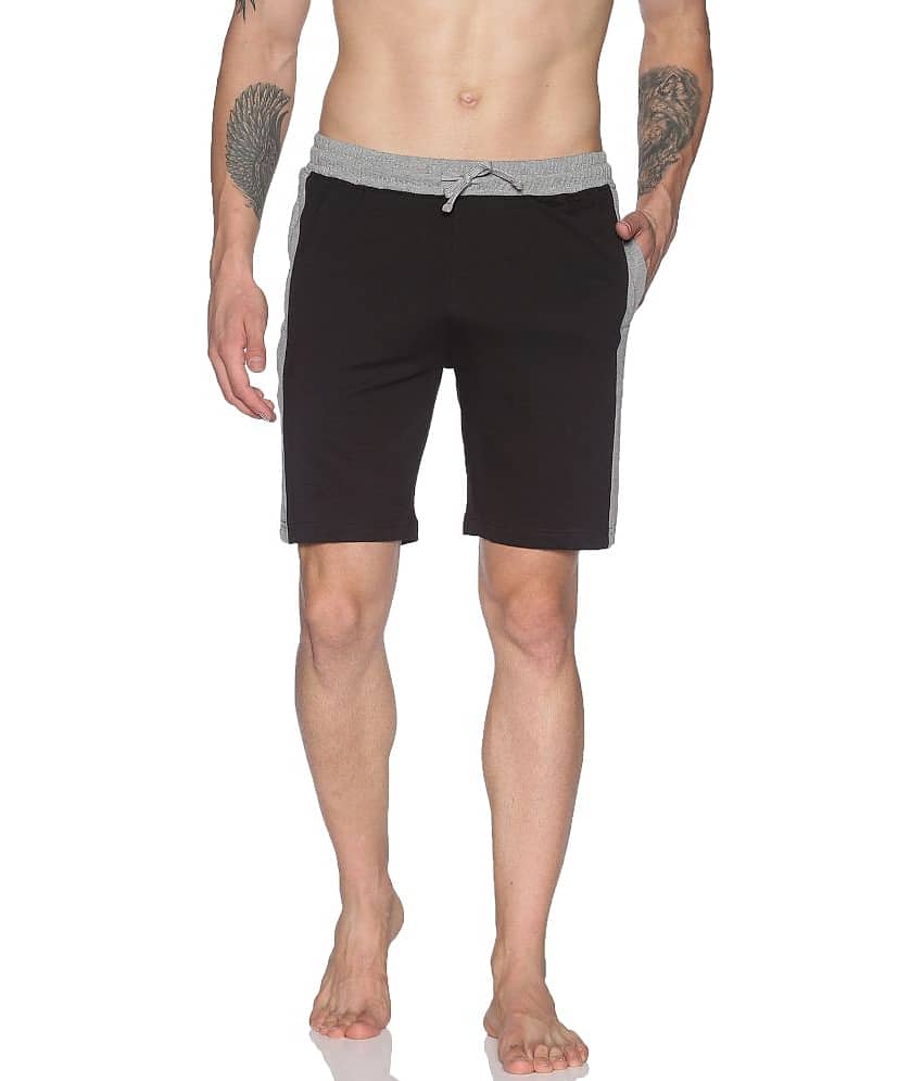 Dollar Athleisure - Black Cotton Men's Shorts ( Pack of 1 )