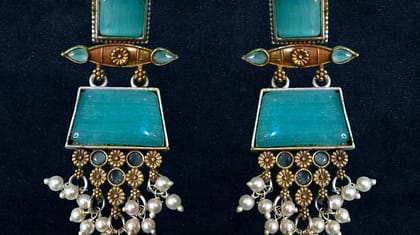 Bilasita Special Collection Turquoise Blue Earrings | Statement Ethnic Design | Festive & Party Wear Bilasita Special Collection Turquoise Blue Earrings | Statement Ethnic Design | Festive & Party Wear