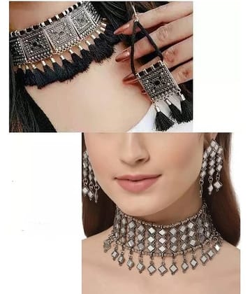 Samridhi DC Silver Alloy Necklace Set ( Pack of 1 )