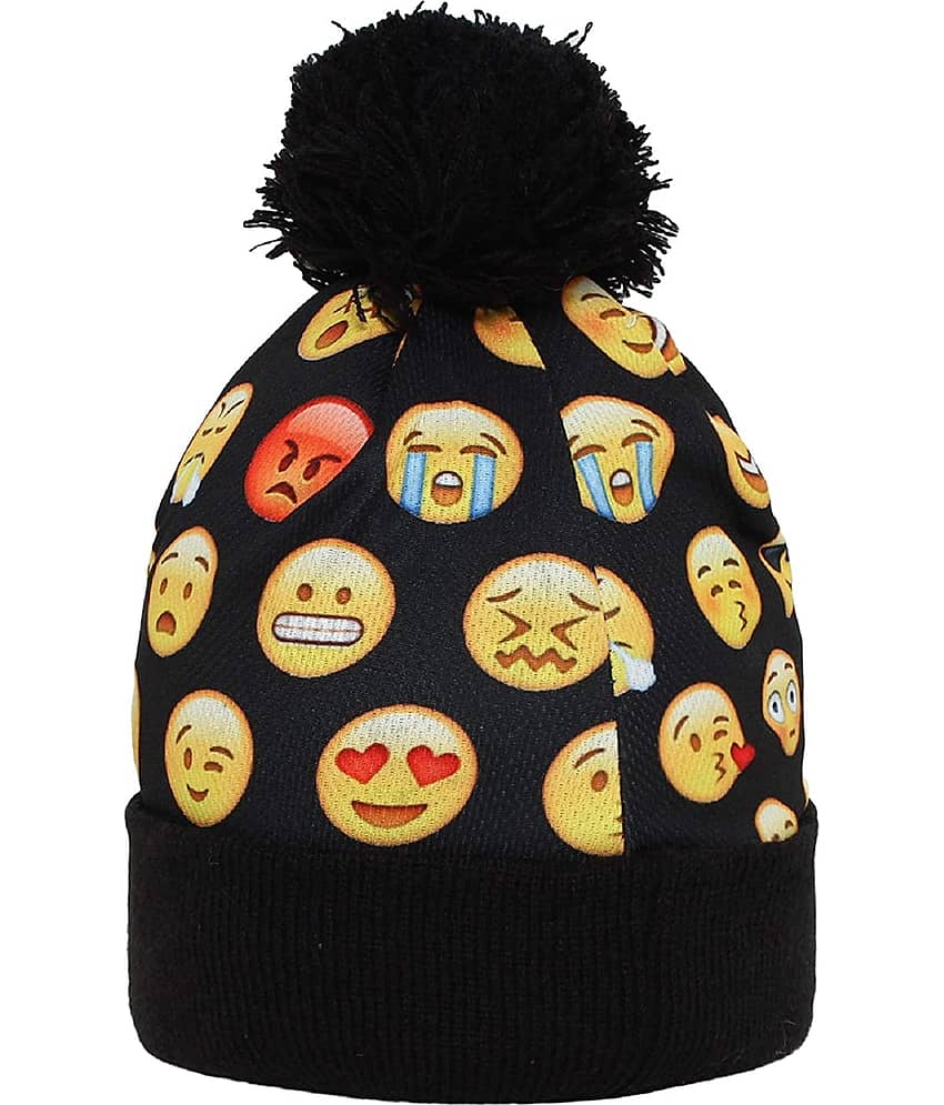Zacharias Boy'S Kids Emojis Printed Woolen Winter Cap