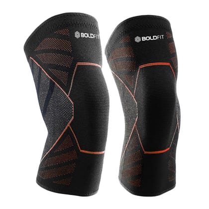 Knee Support Cap - Pair of 1-GreyBlack / S