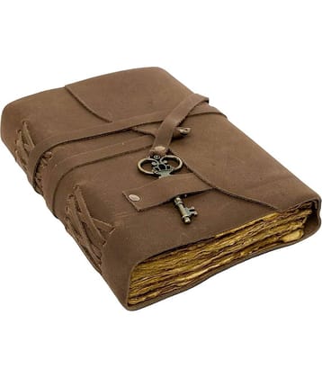 CRAFT CLUB Premium Finished Leather Journal With Antique Paper and Key