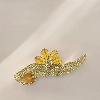 Gold Plated Hair Clip with Rhinestone Gold Plated Hair Clip with Rhinestone