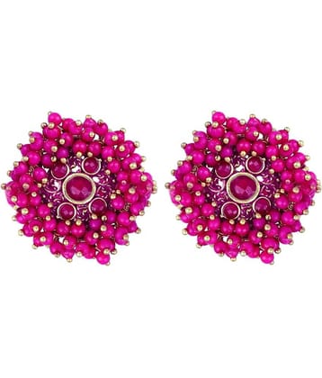 FASHION FRILL - Pink Stud Earrings ( Pack of 1 )