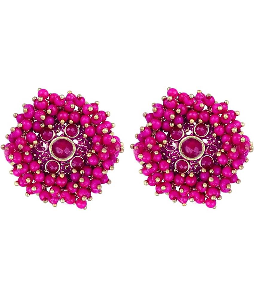 FASHION FRILL - Pink Stud Earrings ( Pack of 1 )