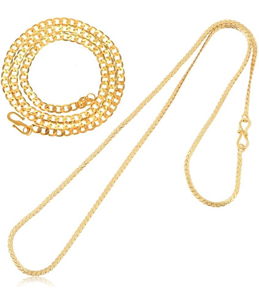 AanyaCentric Combo of 2 Gold Plated 28inches Long Fashion Chain