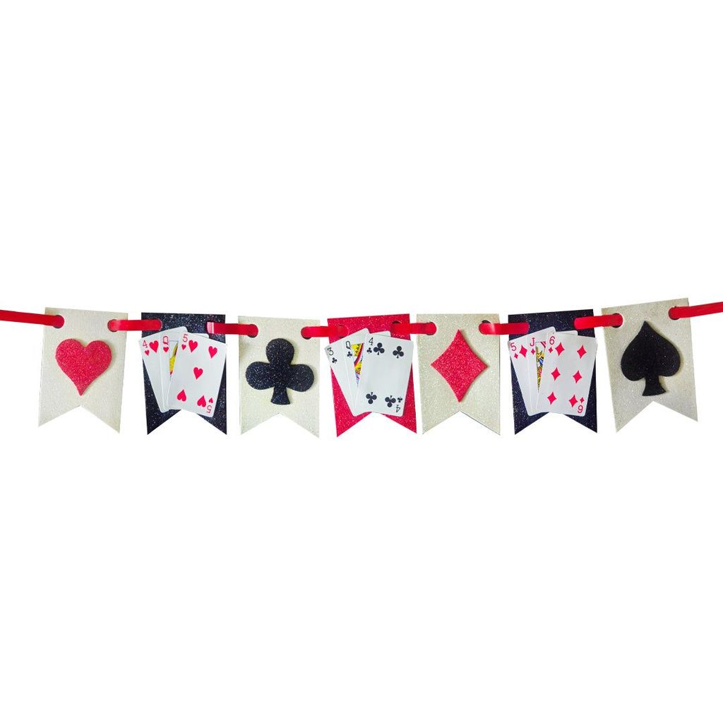 Card Party Glitter Letter Banner Red & Black - 4FT - 1PC - Party and Festive Needs | Buy online on ZillyBuy