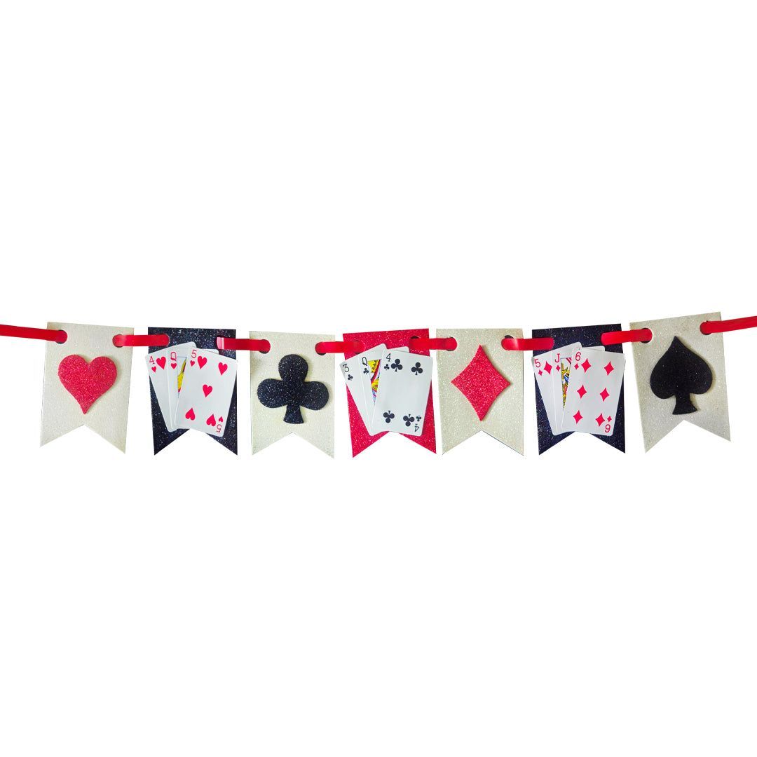 Card Party Glitter Letter Banner Red & Black - 4FT - 1PC