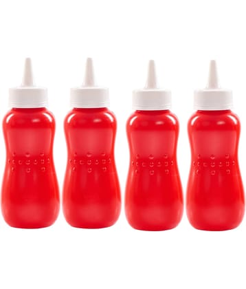 Generic Plastic Squeeze Bottle for Ketchup Honey Sauce Dispenser Bottle 400ml each, Green, (4U)