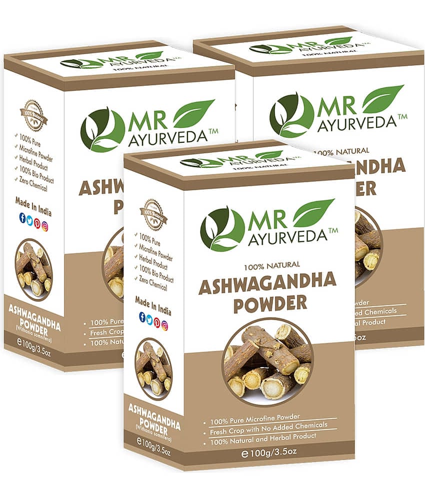 MR Ayurveda Organic Ashwagandha Powder Hair Scalp Treatment 300 g Pack of 3