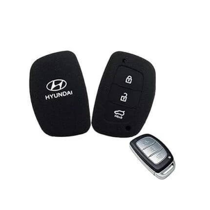 Car Silicone Rubber Key Cover for Hyundai Creta / i20 Elite Black Premium Protection, Durability, and Style (Pack of 1).