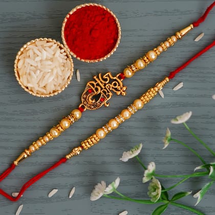 Pair of Big Bro and Designer Rakhi and Roli Chawal Pack