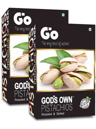 GO Roasted & Salted Pistachios (American) (250g x 2) 500g Top Quality Pista