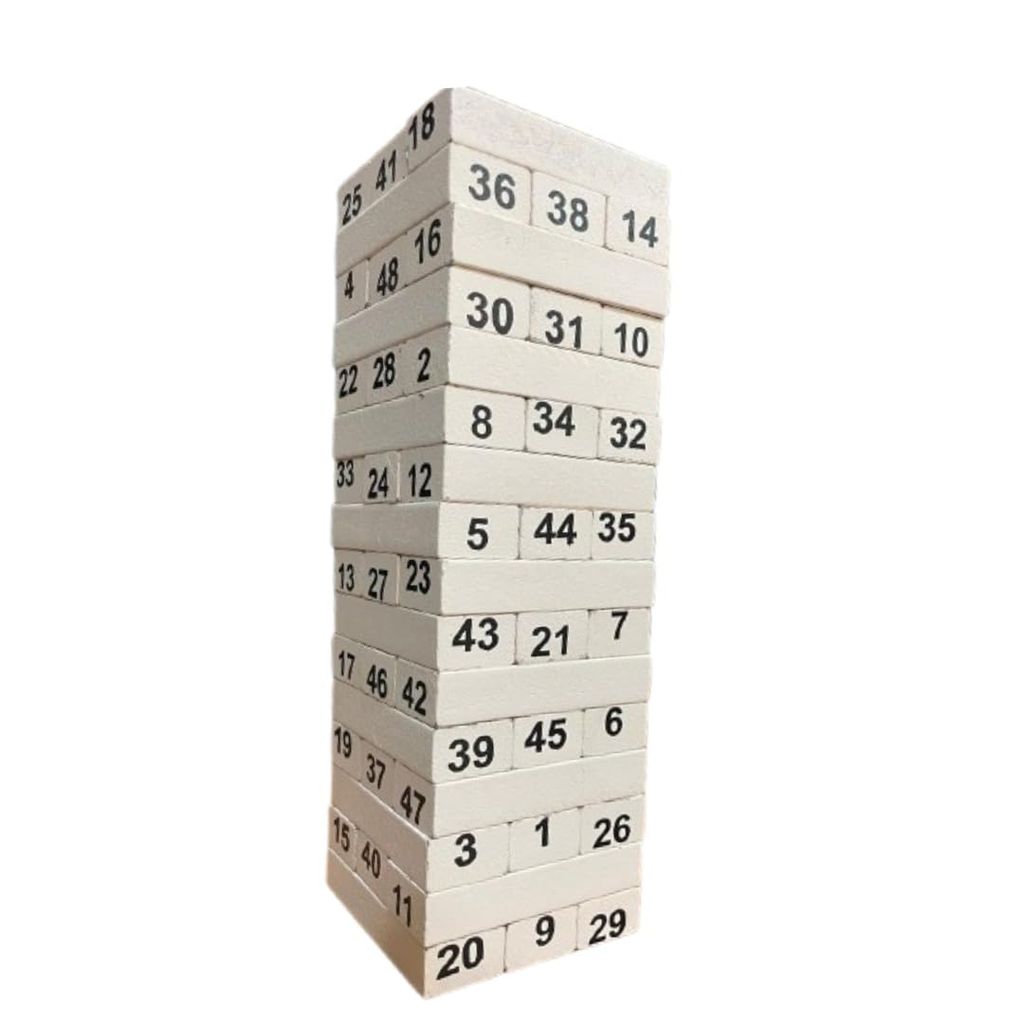 ZUVOY Jenga Wooden Tumbling Tower Game | Stacking & Balancing Blocks with Dice | Fun Educational Game for Kids & Adults | Family Party Game (Ages 5+)