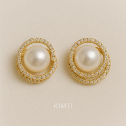 Uplifting Glow White Stud Earring