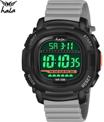 Hala Light Grey Silicon Digital Men's Watch