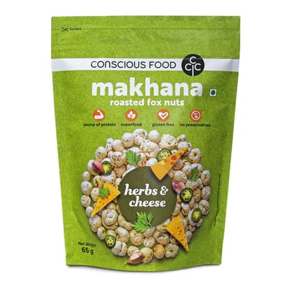 Conscious Food Makhana Herbs & Cheese 65 Gms