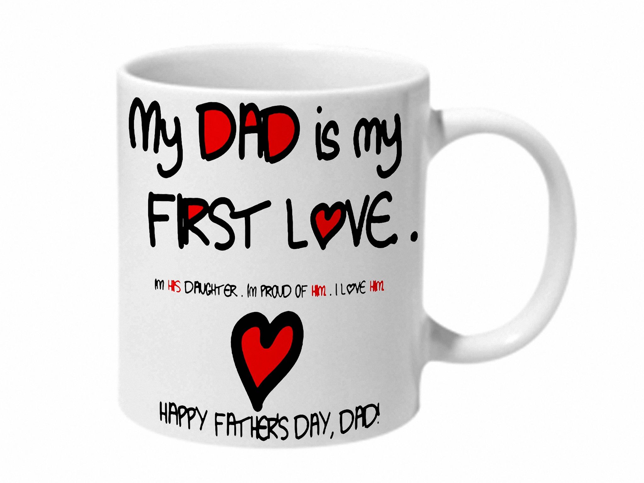 Multicolor Happy Fathers Day Dad Ceramic Mug