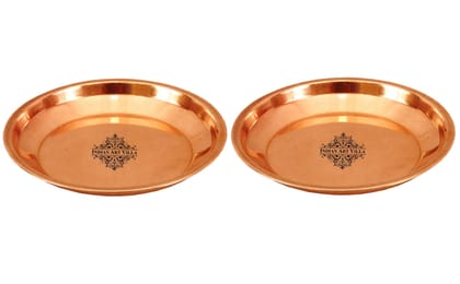 Pure Copper Plain Design With Traditonal look Pooja Worship Thali-10cm / 2