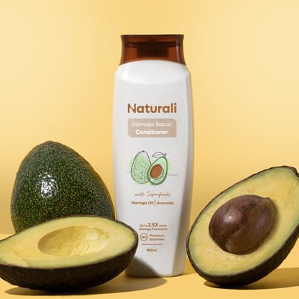 Naturali Damage Repair Conditioner for Split Ends & Breakage with Avocado & Moringa Oil-180ml