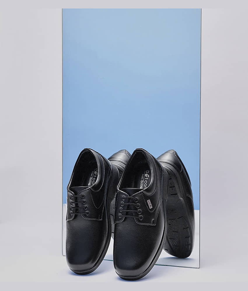 Action Black Men's Derby Formal Shoes