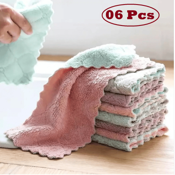 VillWin Hand Towels, Face cloths, Super Absorbent Coral Velvet Dishtowels