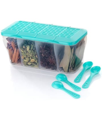 OFFYX - Spice Box PET Aqua Green Spice Container ( Set of 1 )