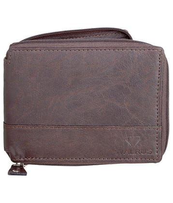Walrus - Brown Faux Leather Mens Regular Wallet ( Pack of 1 )
