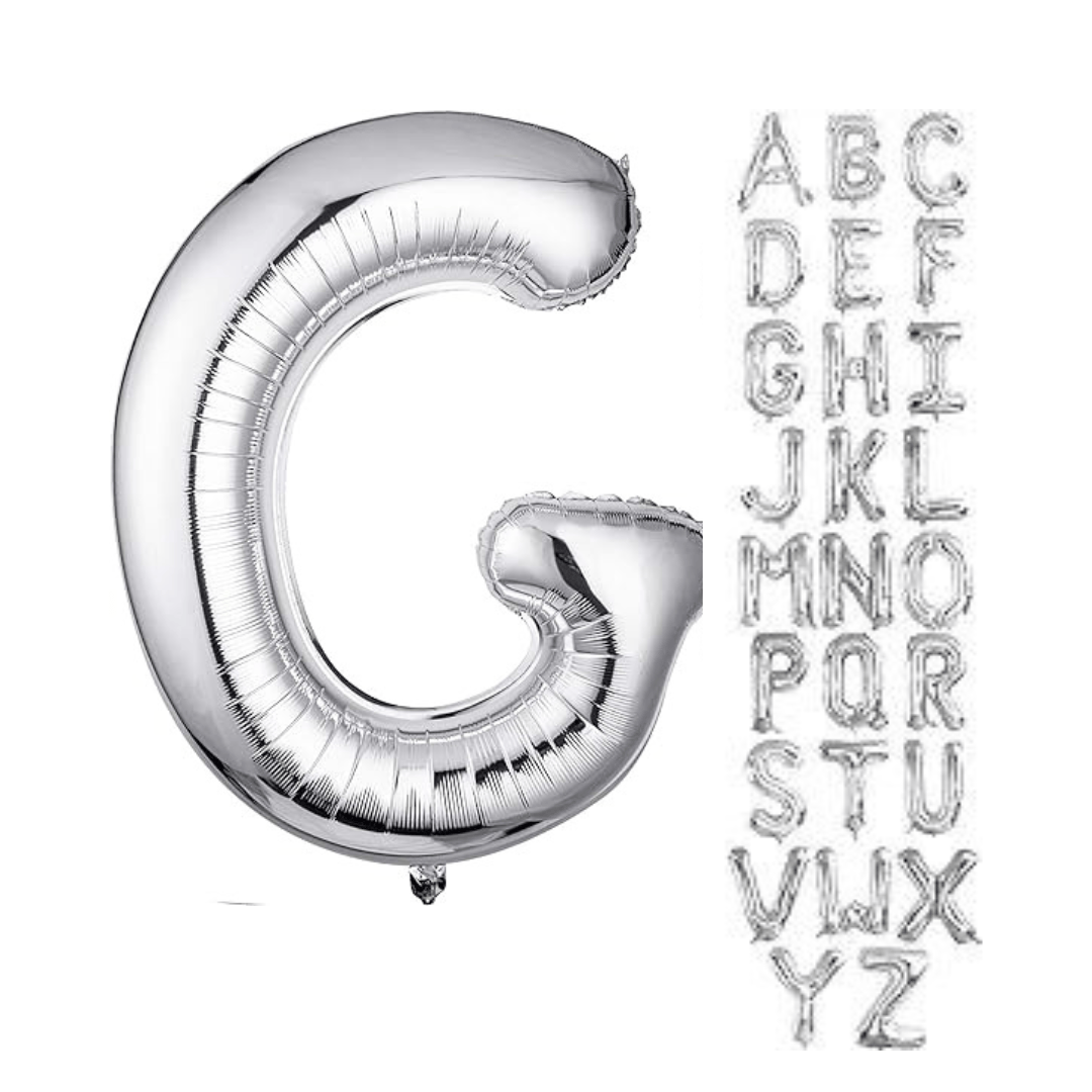 Letter G Silver Foil Balloon - 16 inches - 1PC