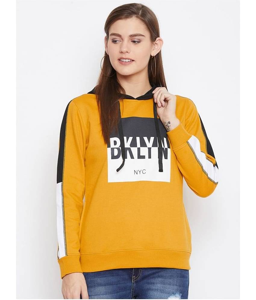 AUSTIN WOOD Poly Cotton Yellow Hooded Sweatshirt