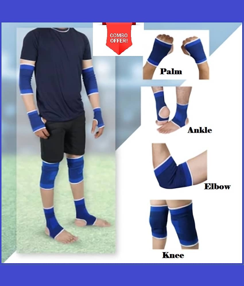 Purple Dust  Knee, Palm, Ankle, Elbow Supporter for Surgical and Sports Activity Like Hockey Bike Crossfit Provides Relief from Joint Pain Combo