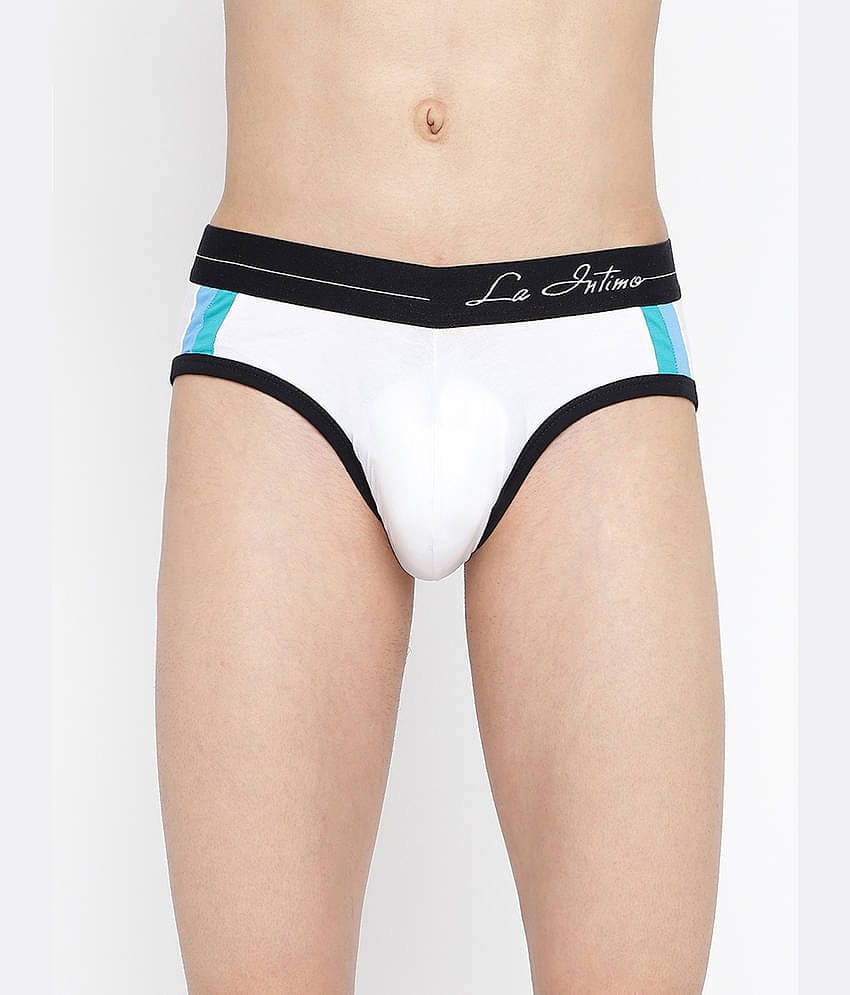 La Intimo Pack of 1 Lycra Briefs For Men's ( White )