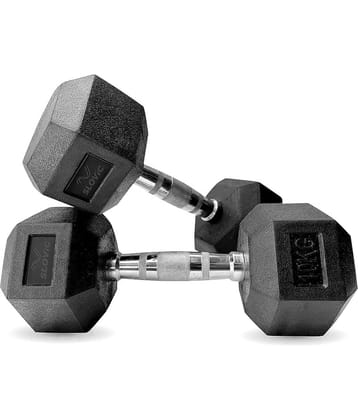 Slovic Rubber 10 Kg Fixed Hex Dumbbell