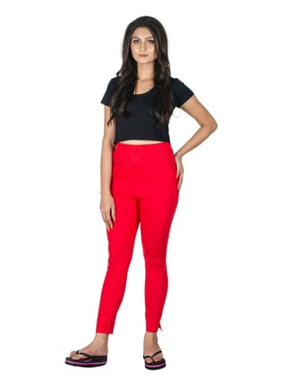161RVT 4Cats Free Size Trendy Straight Pants - Red