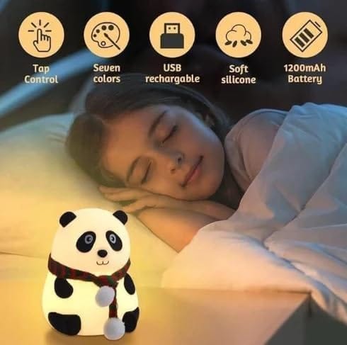 Adorable Panda LED Night Light - Color Changing Silicone Lamp