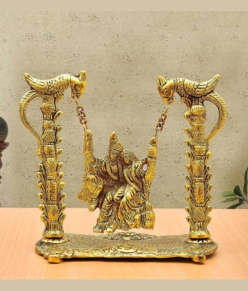 VARKAUS - Brass Radha Krishna Idol ( 18 cm )