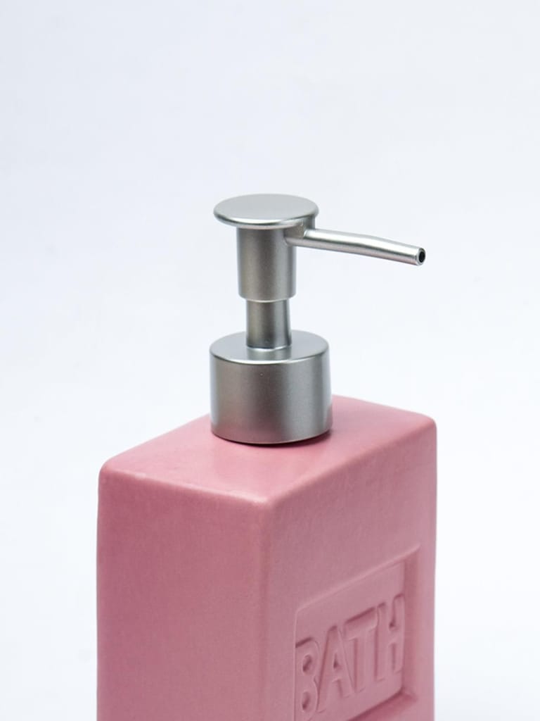 Maroon Ceramic Liquid Soap Dispenser - Plain, Bath Accessories